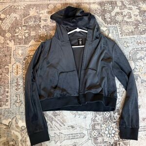 Avia Crop Velvet Zip-up Jacket